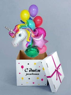 Коробка с шарами на День рождения Девочки