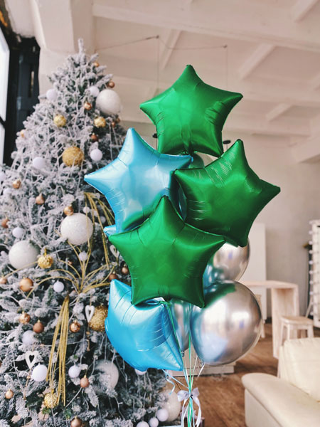 Коробка сюрприз с шарами «Новогодние фольгированные звезды»